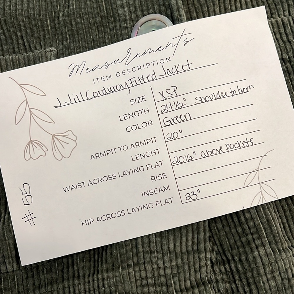 J.Jill Corduroy Fitted Jacket | Sz XSP - Picture 12 of 12